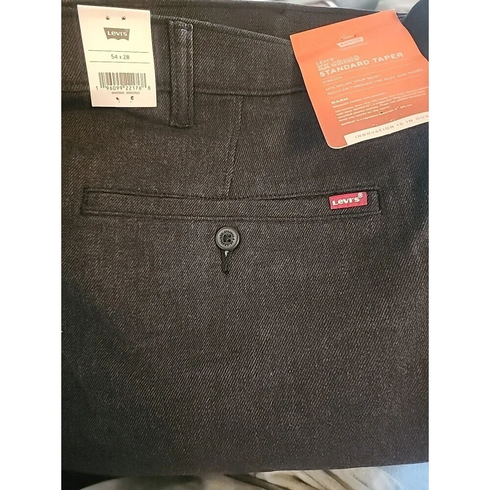 Levi's XX chino Stretch Standard Taper pants 54x28 New NWT L100‎ Charcoal
